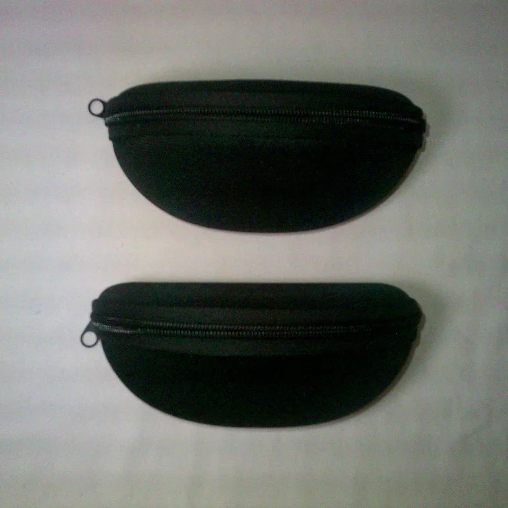 (2) Hard Sunglass Cases with Zipper: Sturdy Black Shell. Never used!